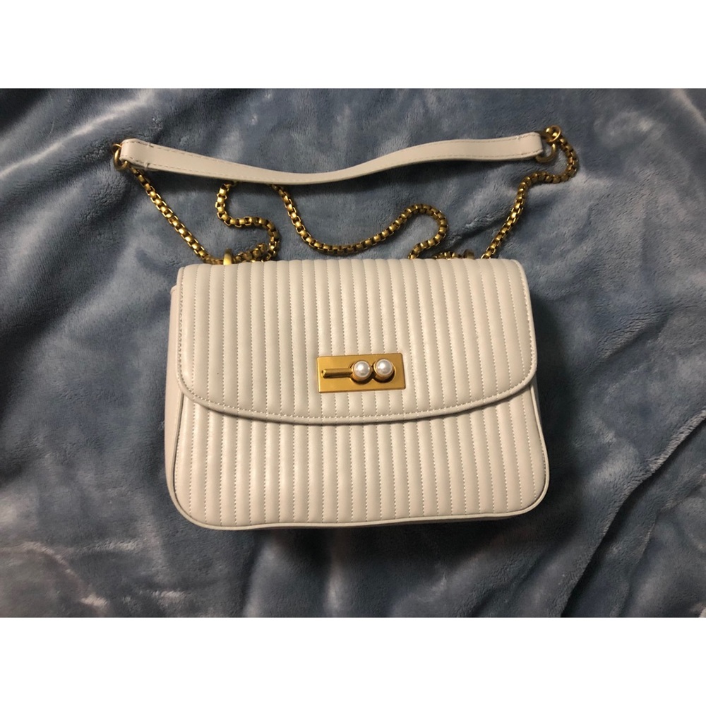 Grey Quilted Crossbody Purse